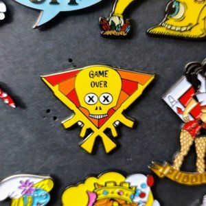 Game Over Pin. Limited Edition 100 (Heady Enamel Video Gamer Girl & Boy Pins)